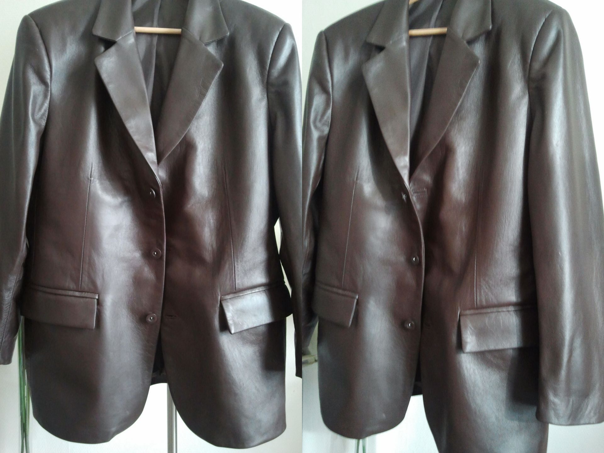 Bruine leren heren blazer