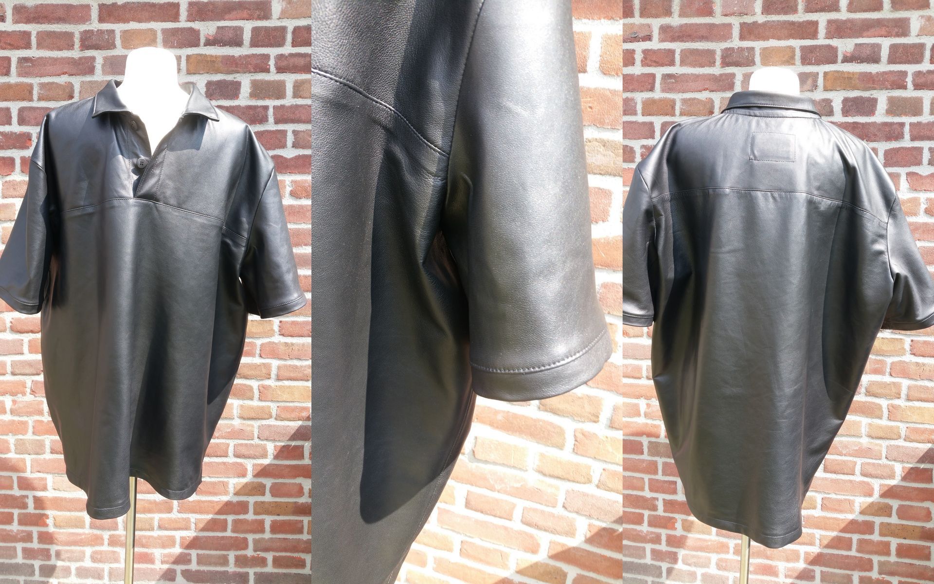 Grote maat leren shirt