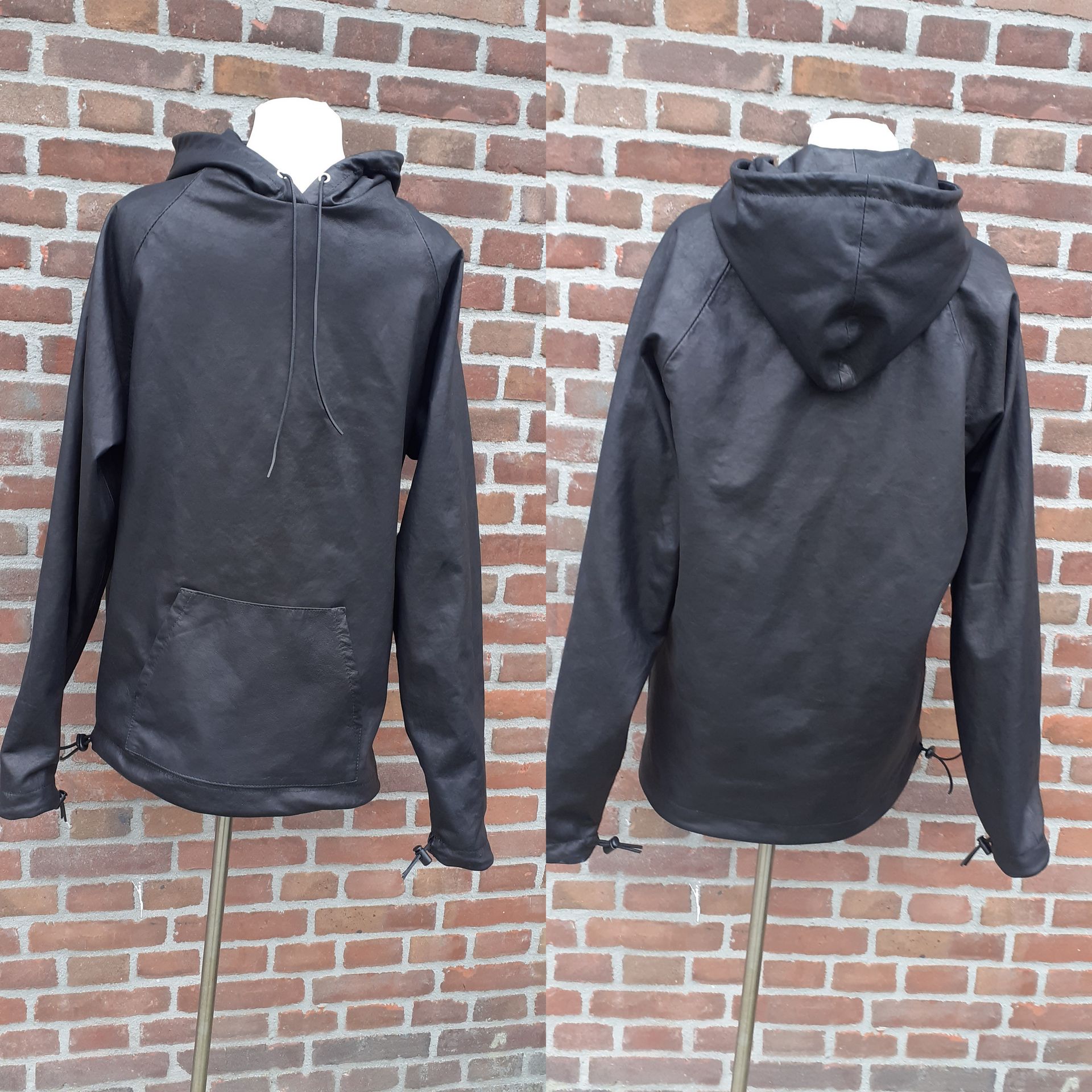 Leren heren hoodie shirt