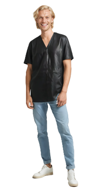Leren heren T-shirt