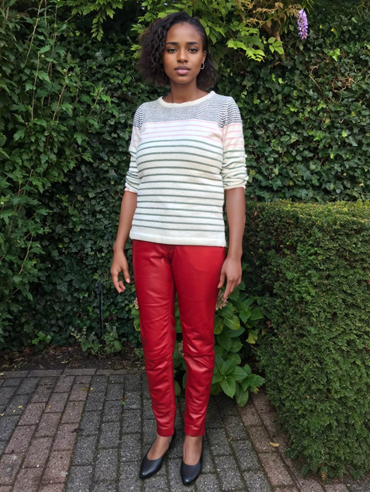 Leren broek in rood