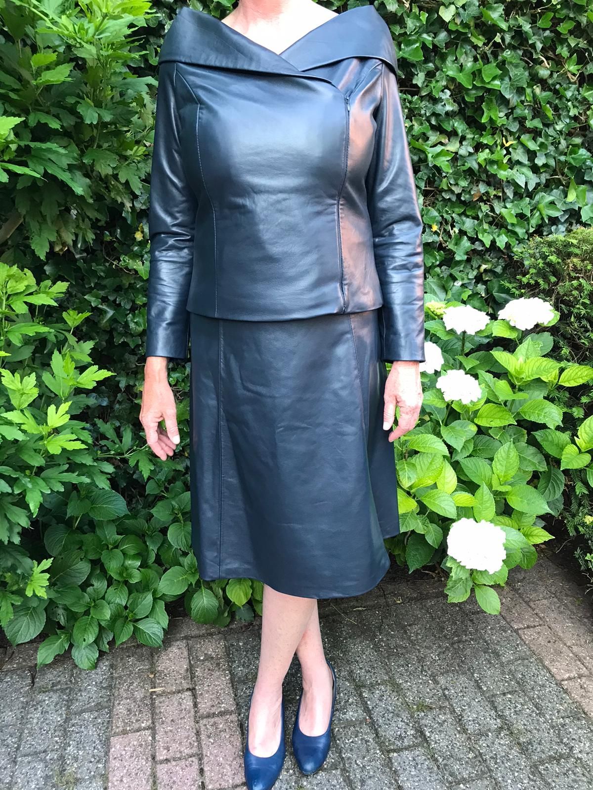 Leren off shoulder jasje