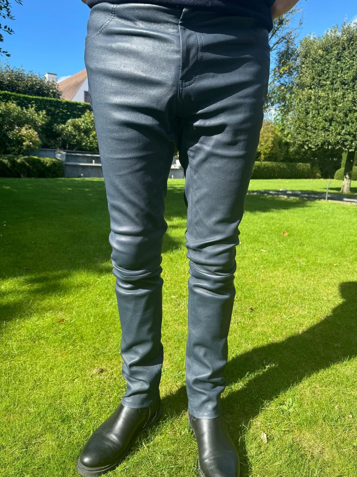 Leren stretch broek