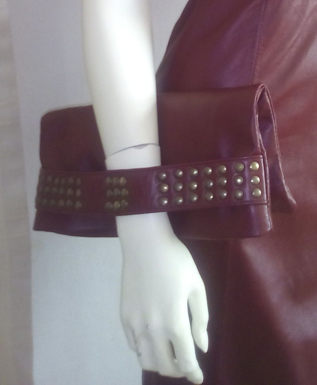 Bordeaux rood leren clutch