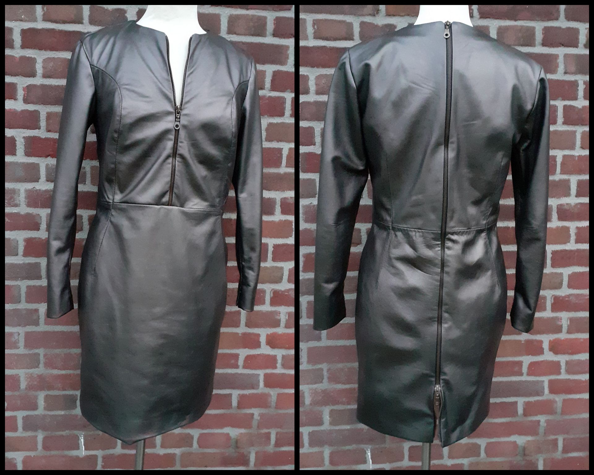 Metallic leren jurk