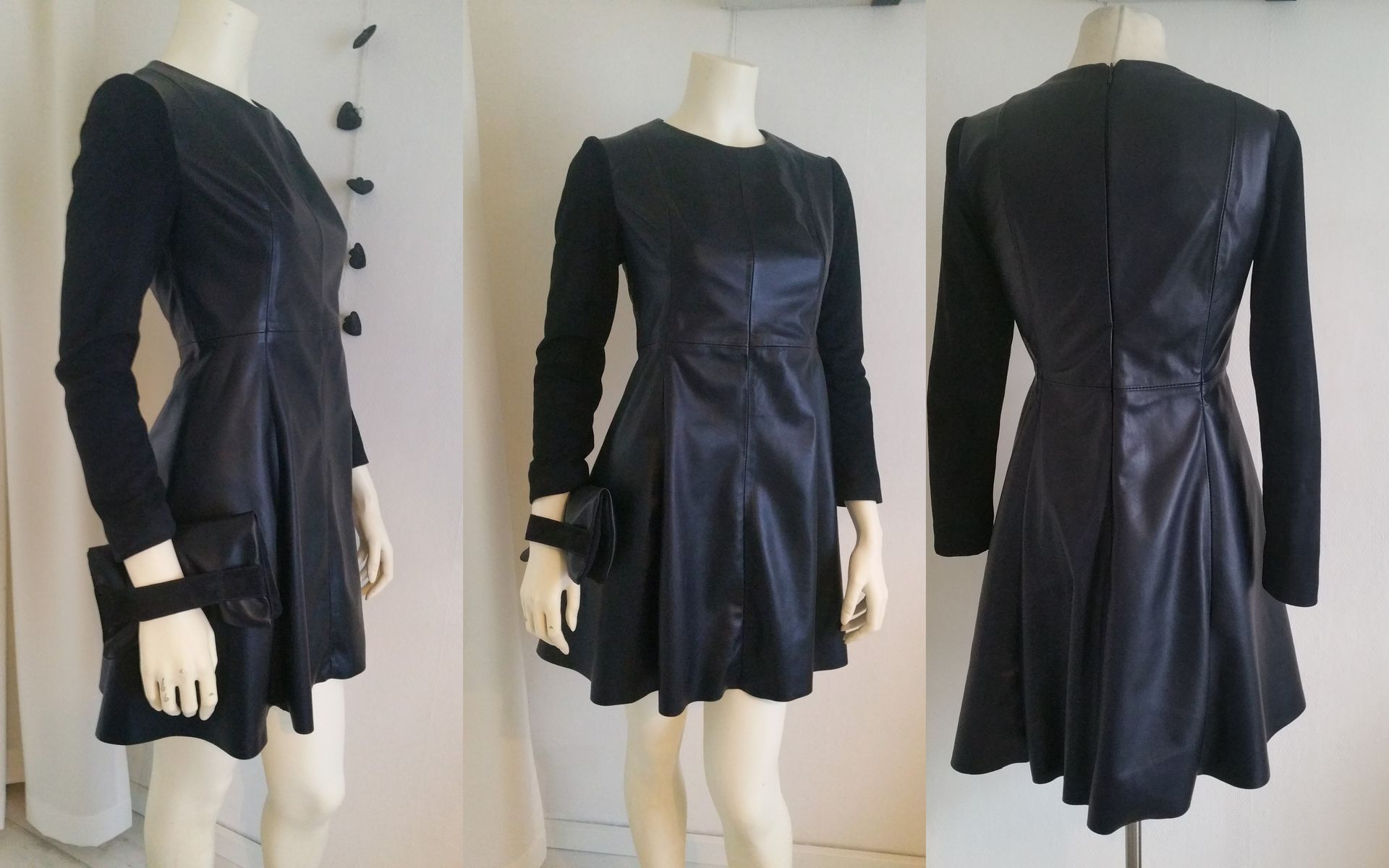 Blauwe suede jurk