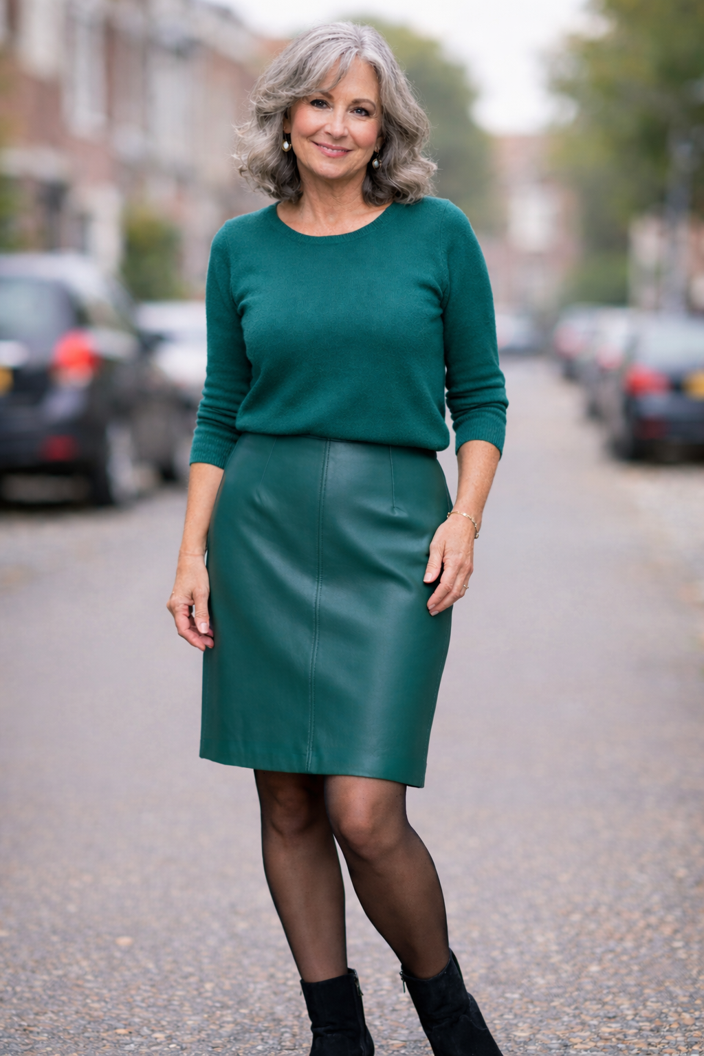 Leren groen, patrol kleur rok