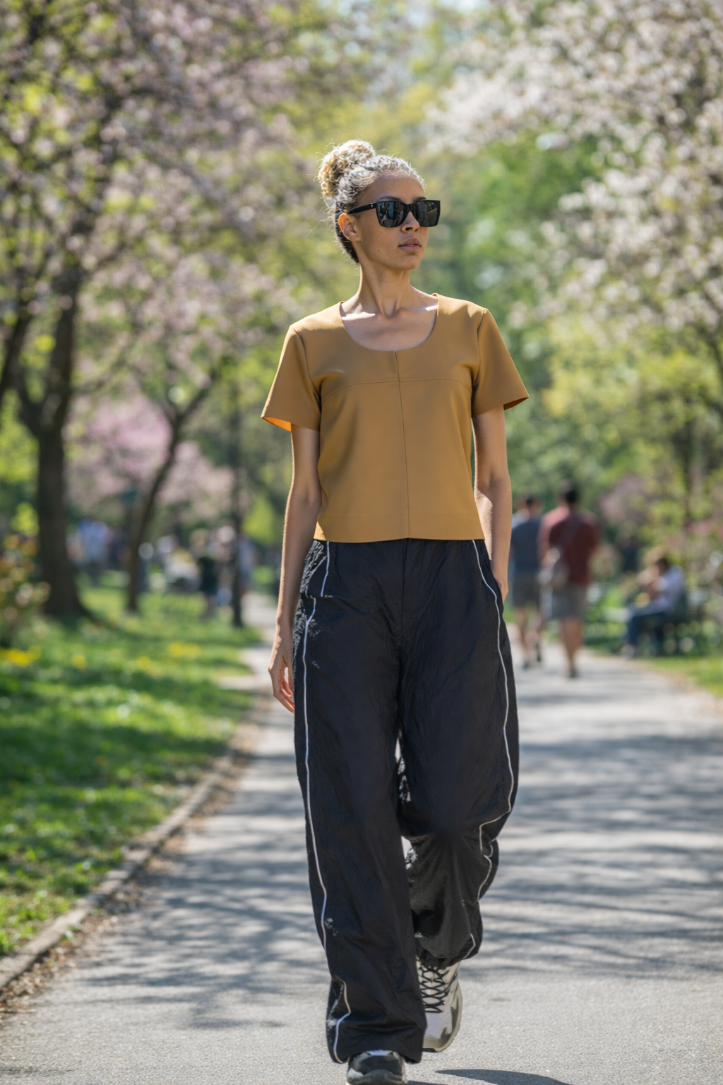 Camel leren shirt Camel leren shirt