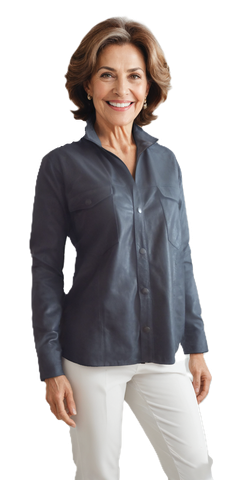 Leren dames  blouse