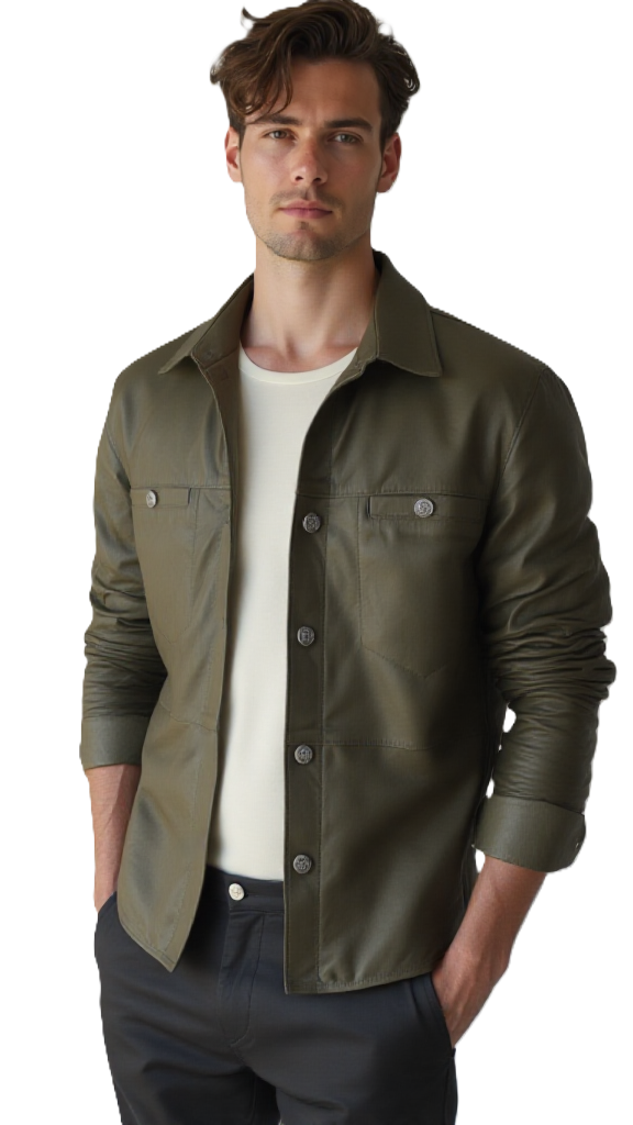 Leren heren blouse