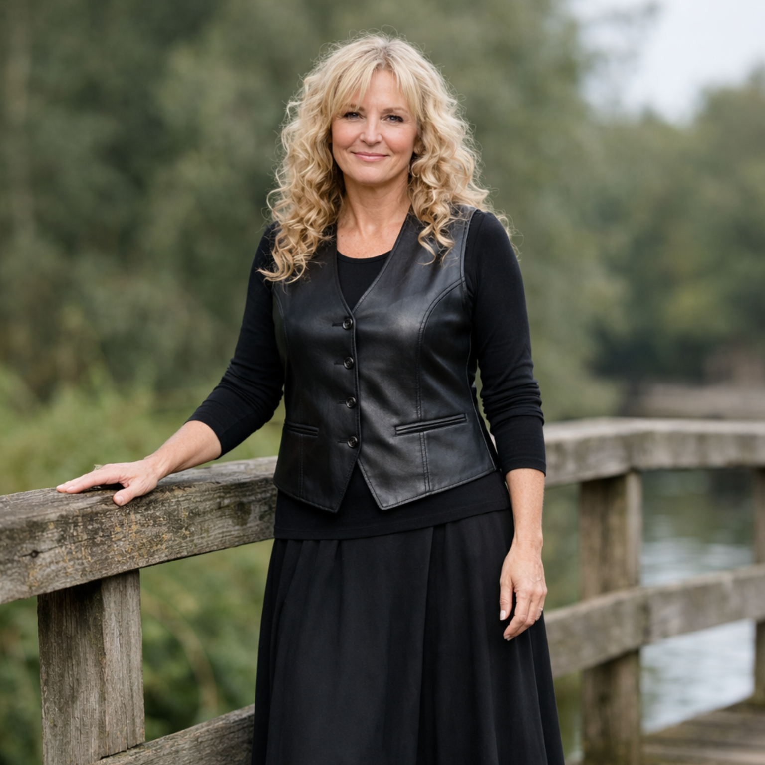 Leren dames gilet