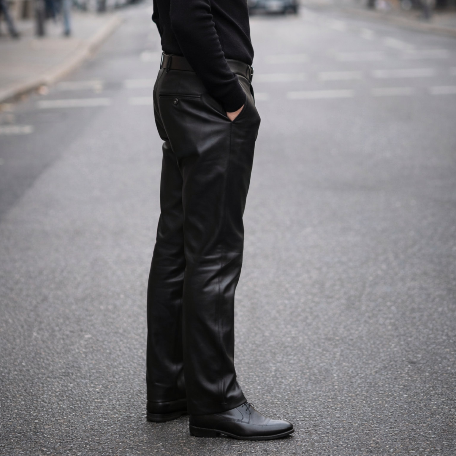 Leren zwarte pantalon