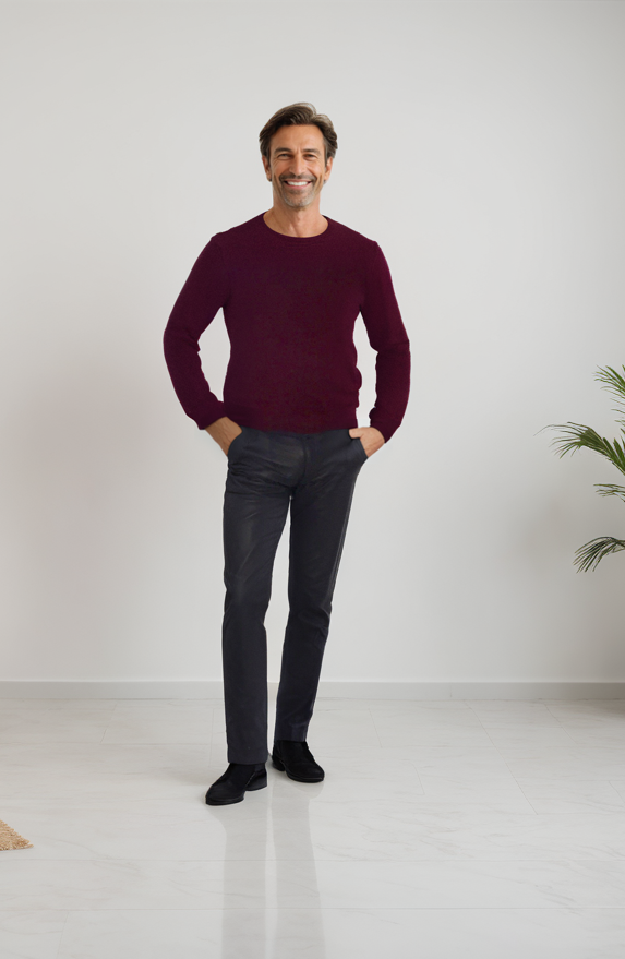 Zwarte flared leren stretch broek Heren leren stretch broeken