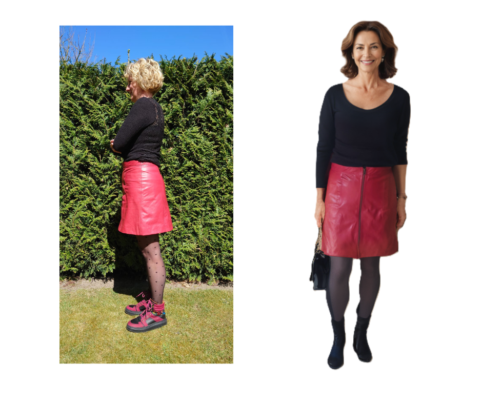 Rode stoere leren rok