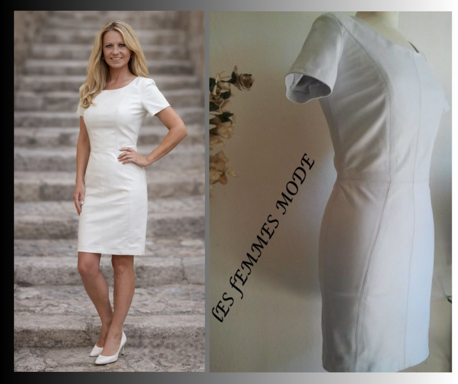 Witte  leren jurk