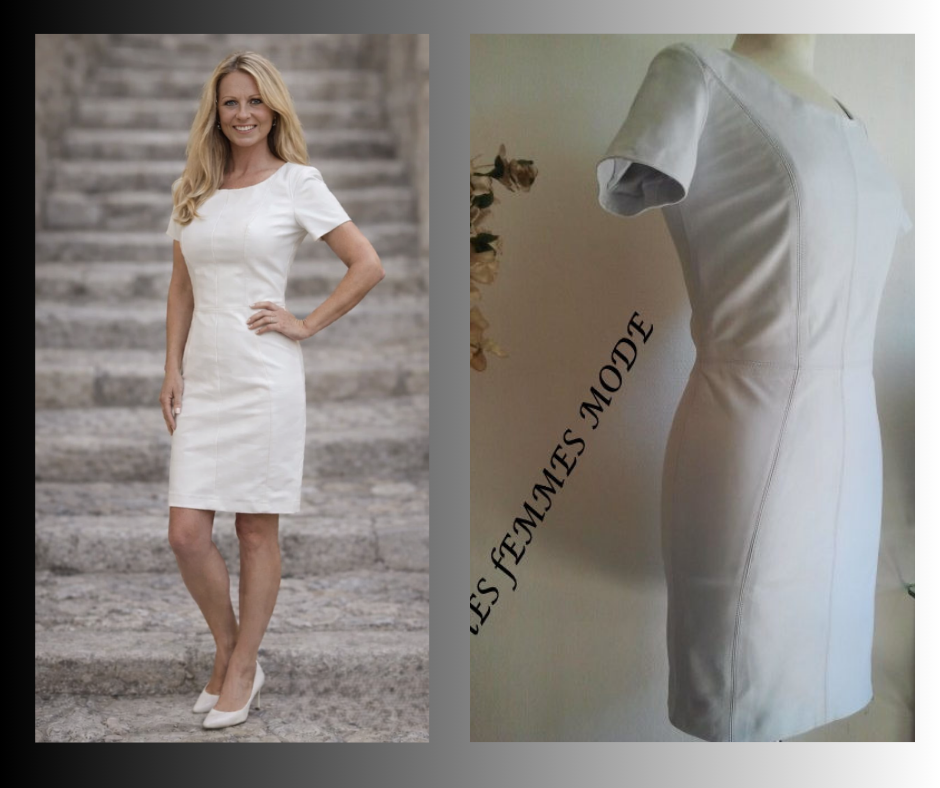 Witte leren jurk