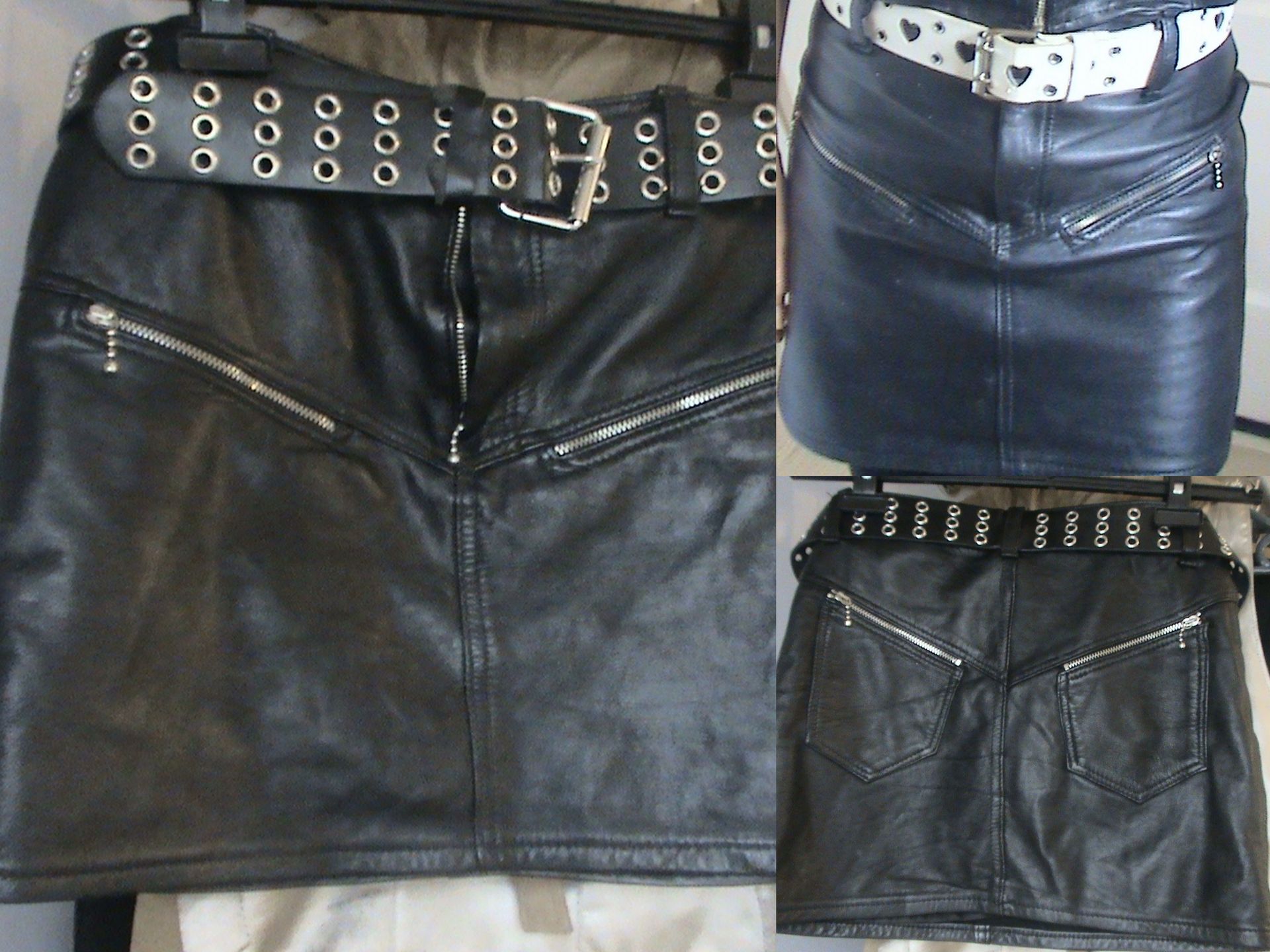 Zwart leren jeans rokje