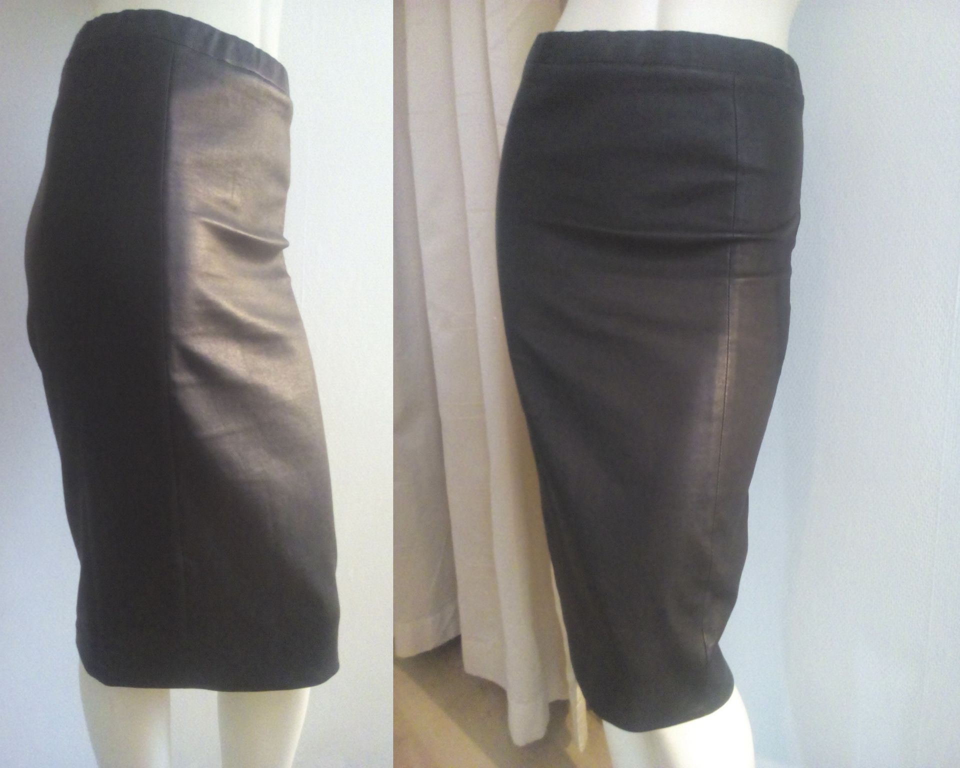Zwarte leren stretch rok