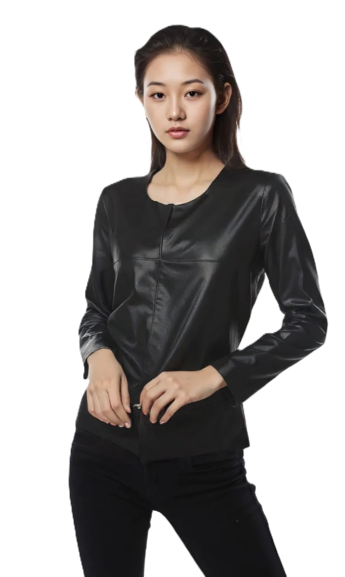 Leren  dames T-shirt