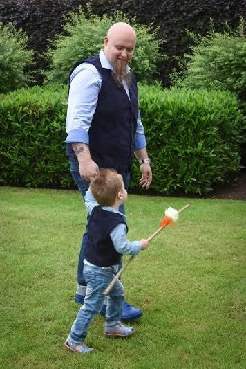 Blauw suede gilets heren