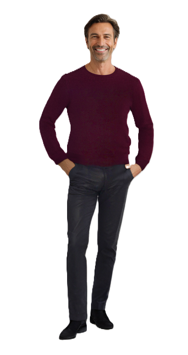 Blauwe leren heren broek