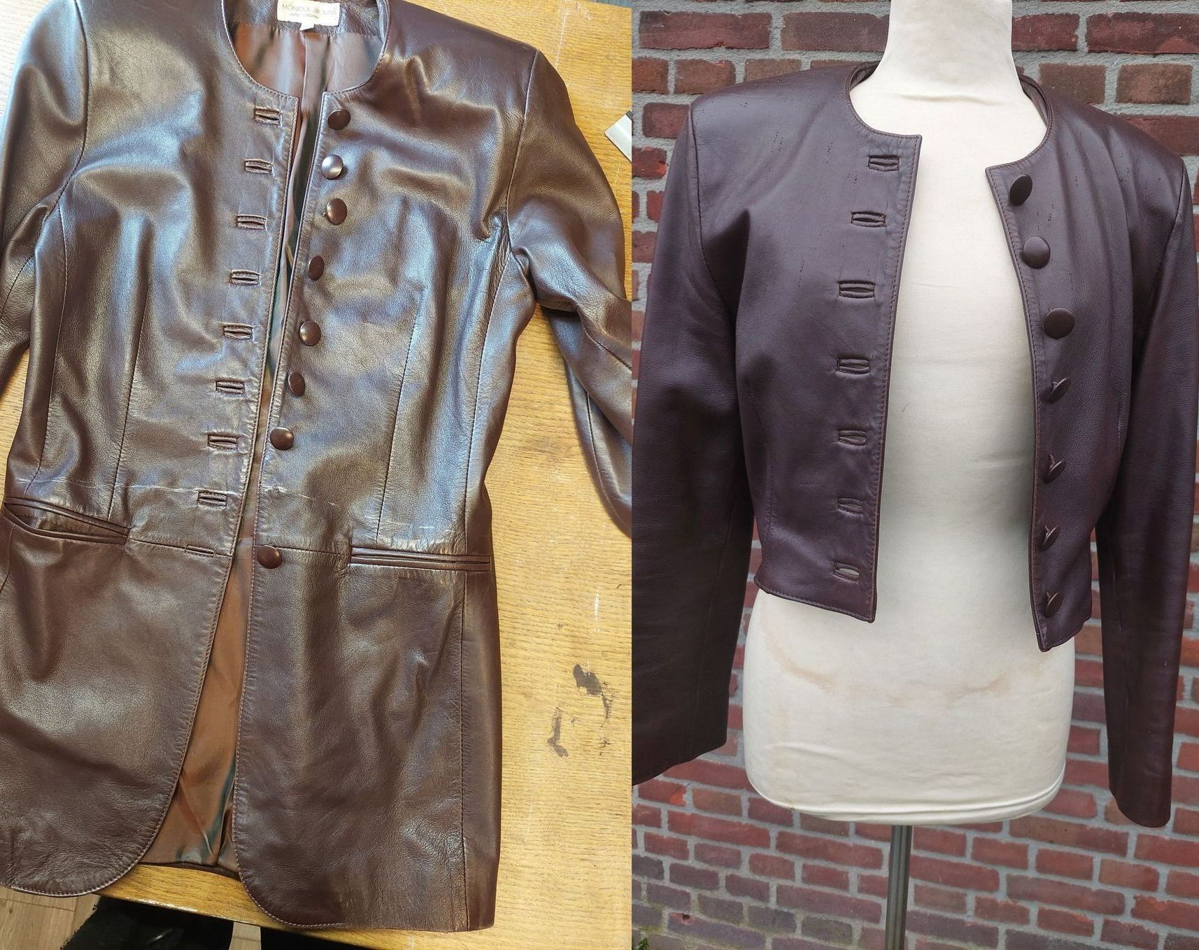 Leren blazer korter