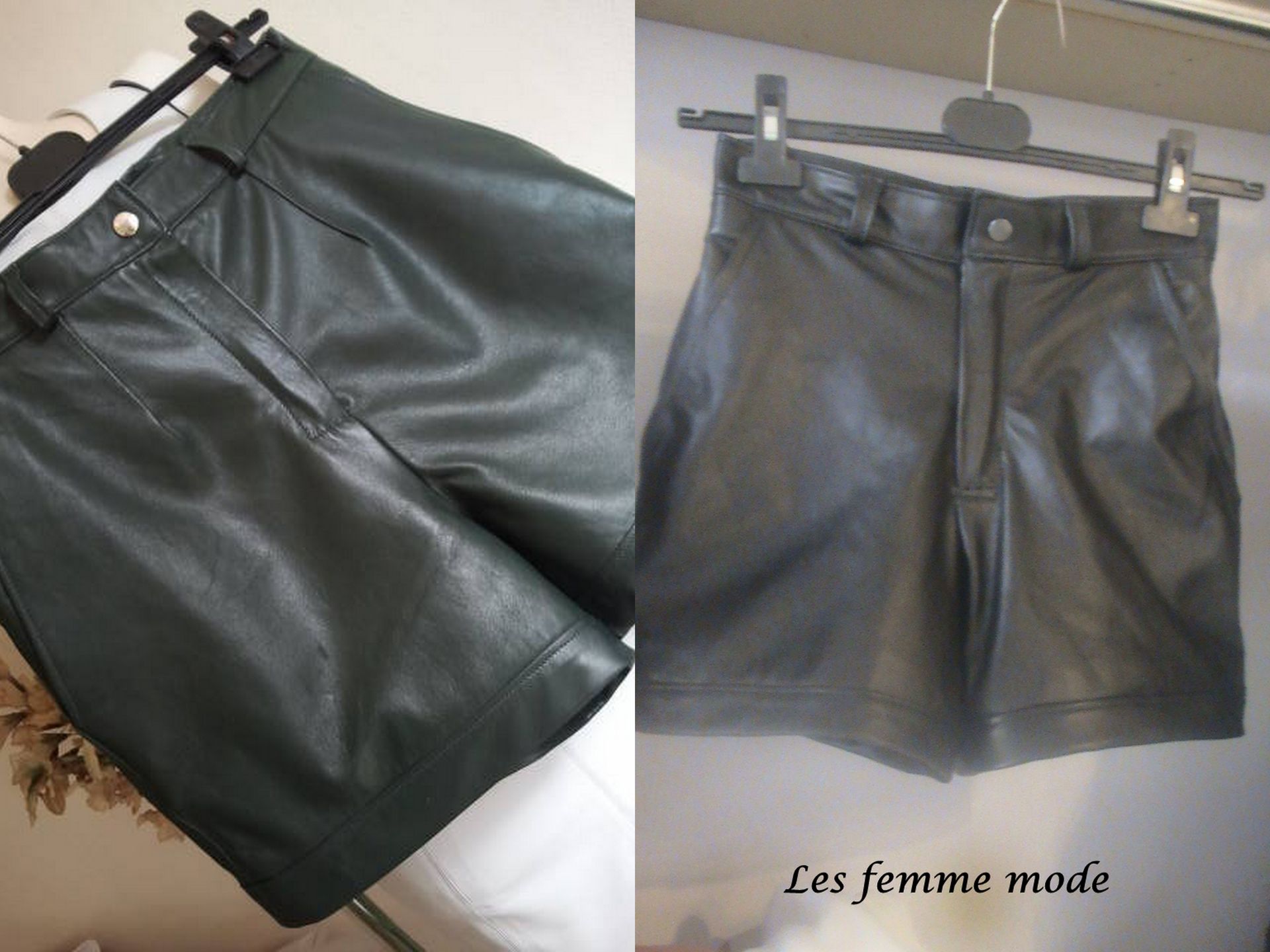 Zwarte leren bermuda