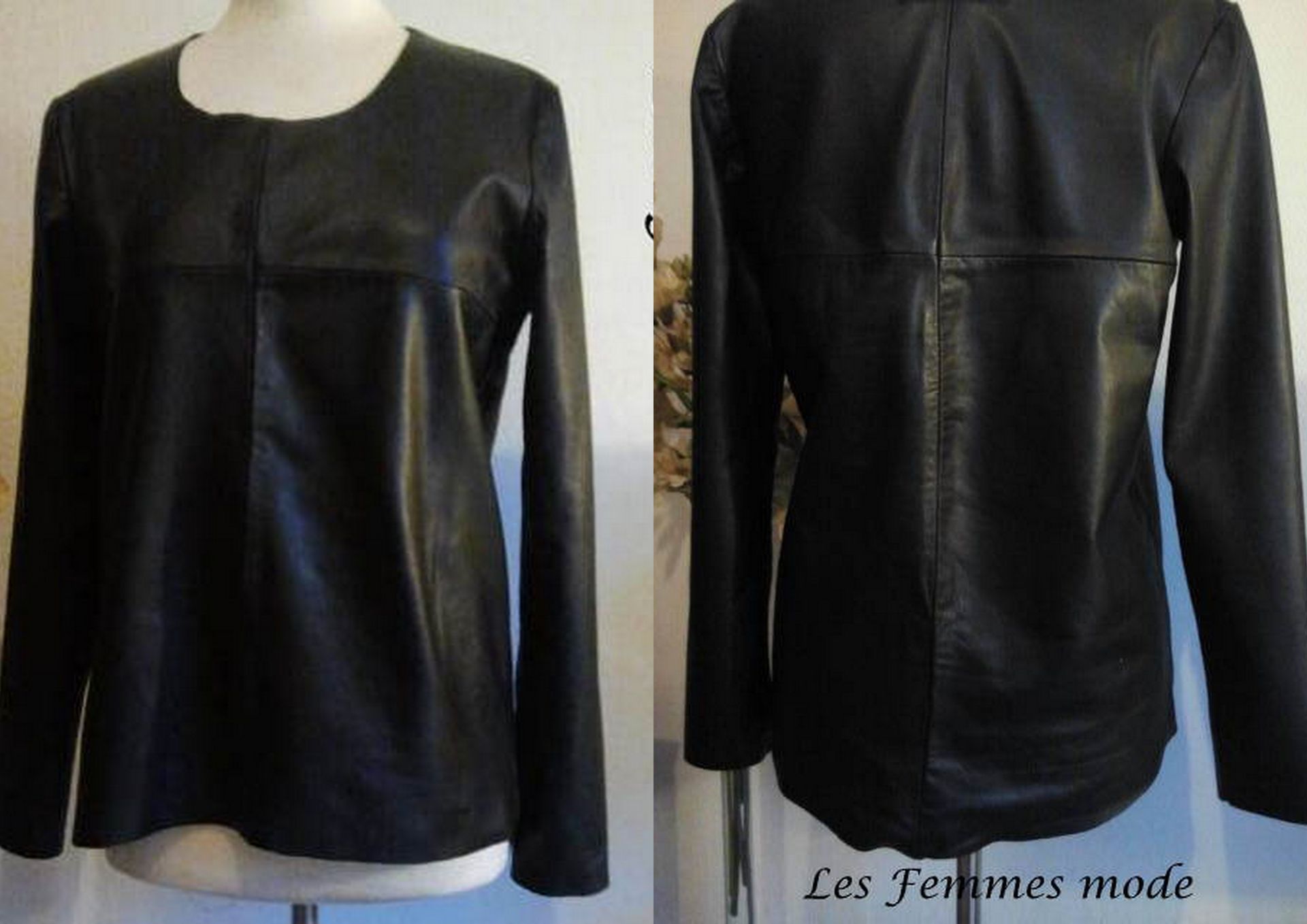 Zwart leren A lijn shirt