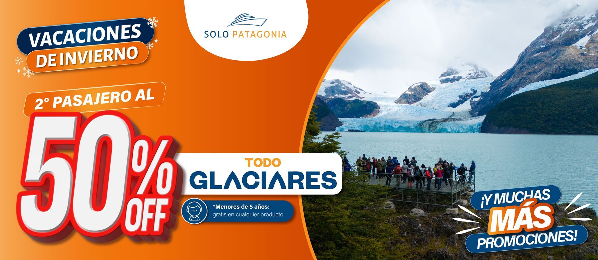 Todo Glaciares · 50% OFF segundo pasajero