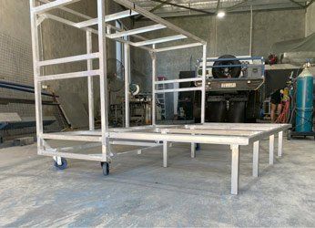 Stainless Steel Tray On Wheels — Boilermaker in Wagga Wagga, NSW