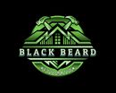 Green logo for Black Beard Restoration featuring a house silhouette with crossed hammers against a circular shield.