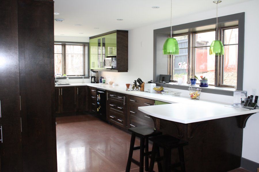 GREEN CONTEMPORARY KITCHEN BY YOURSTYLE KITCHENS