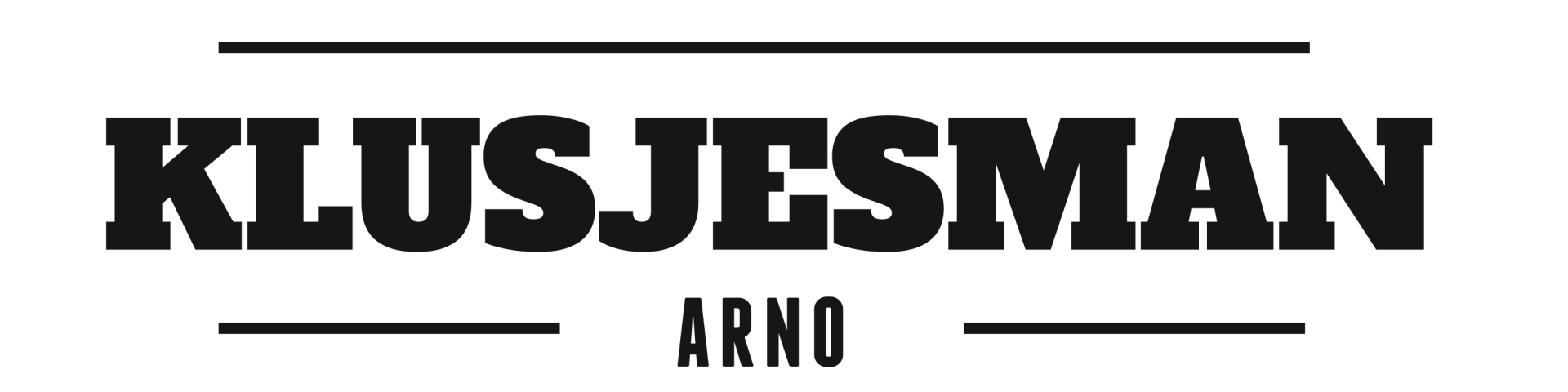 A black and white logo for klusjesman arno