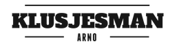 A black and white logo for klusjesman arno
