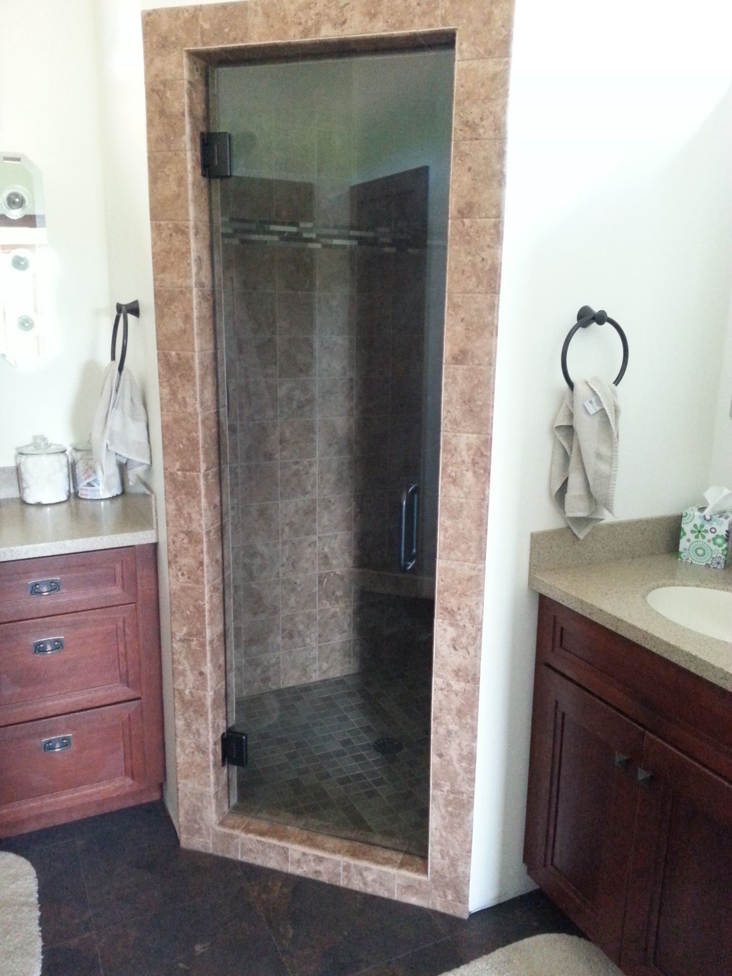 Glass door with tiles — Shower Doors & Enclosures Retail in Erie, PA