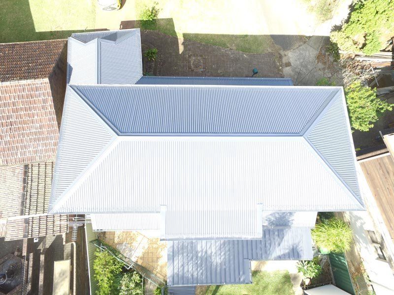 top view of  metal roof
