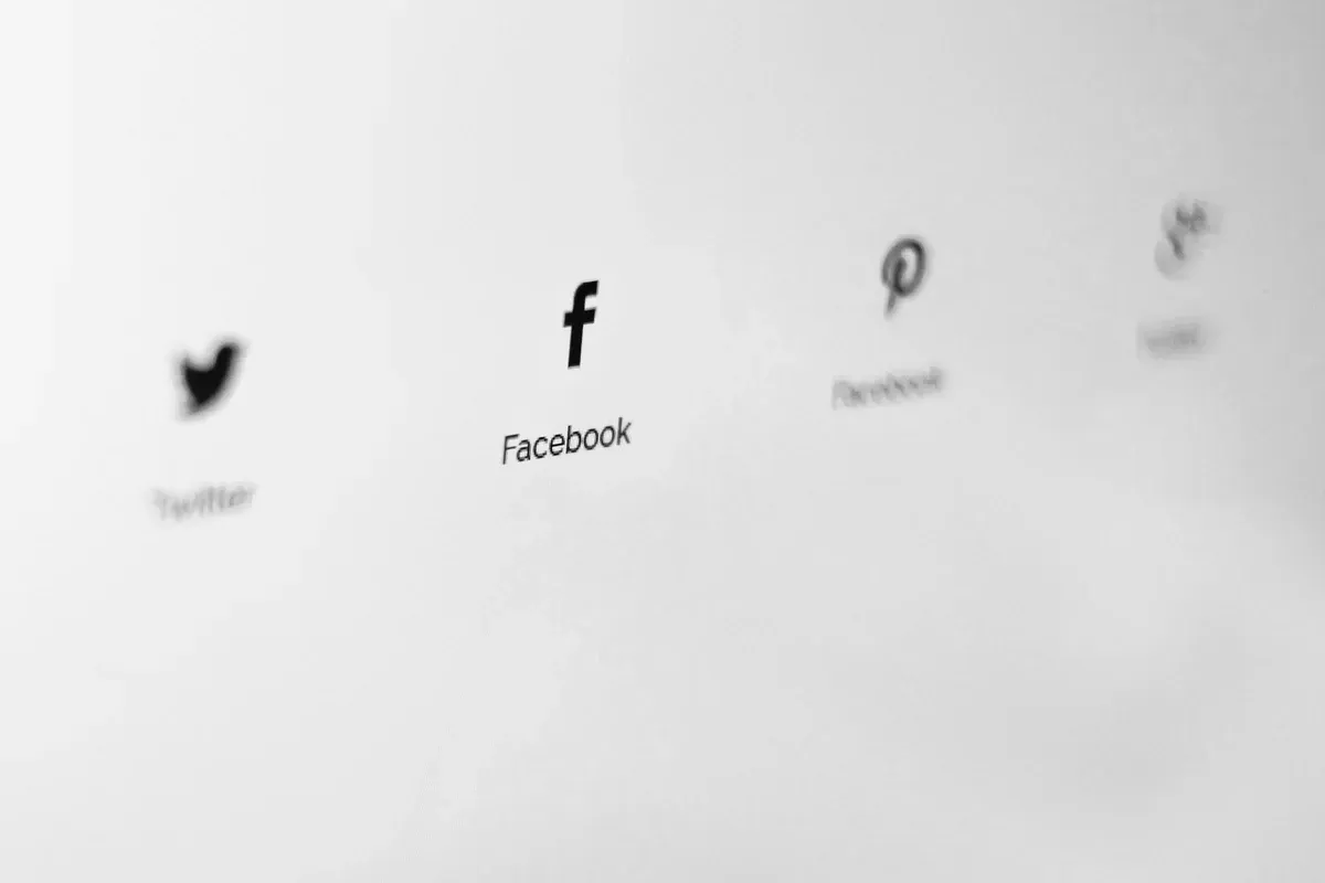 A row of social media icons on a white background.