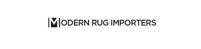 A black and white logo for modern rug importers