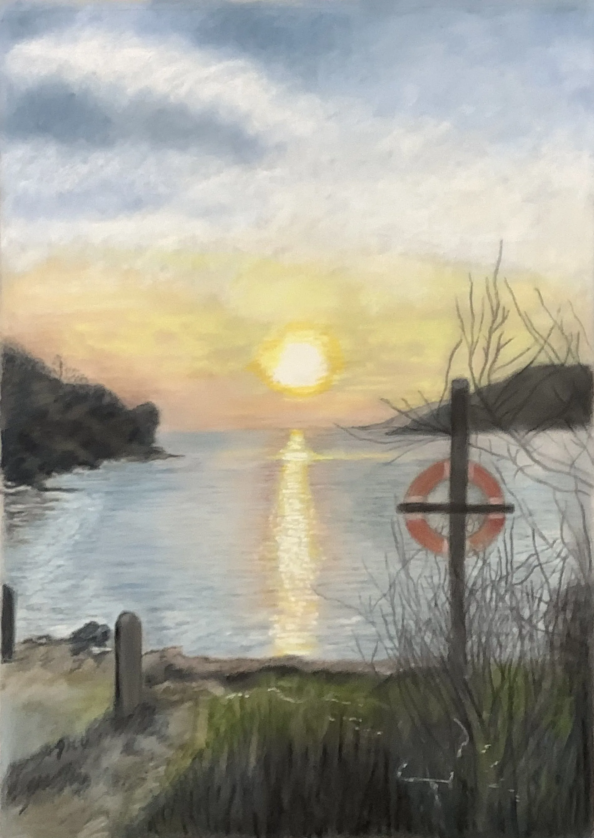 Wonwell slipway, River Erme, South Hams Coast, Devon Coast, Pastel