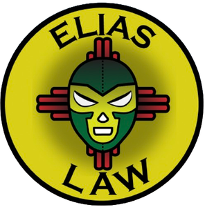 A logo for elias law with a mask on it