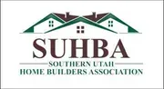 SUHBA logo: Green and brown house roof, text