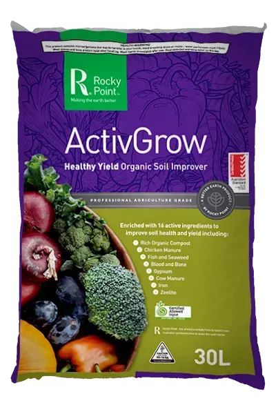 A Bag of Activgrow Healthy Yield Organic Soil Ingredients — Envy Landscape Supplies In Urangan, QLD