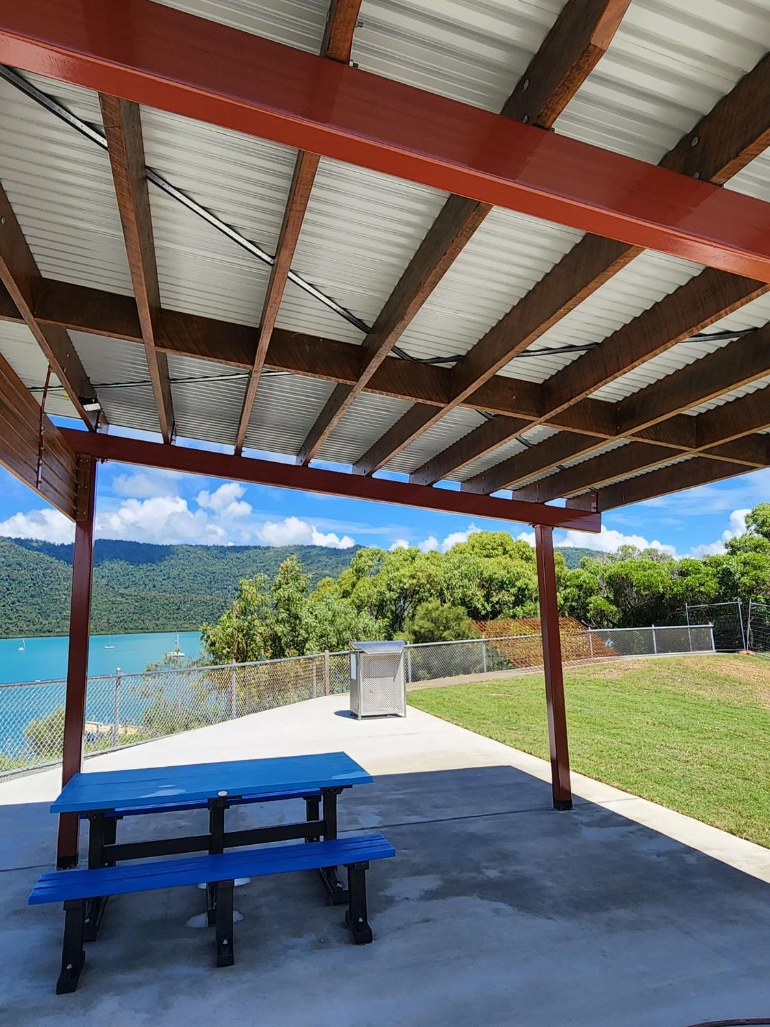 Picnic Shelter Overlooking a Turquoise Ocean — Red Emperor Constructions in Cannonvale, QLD