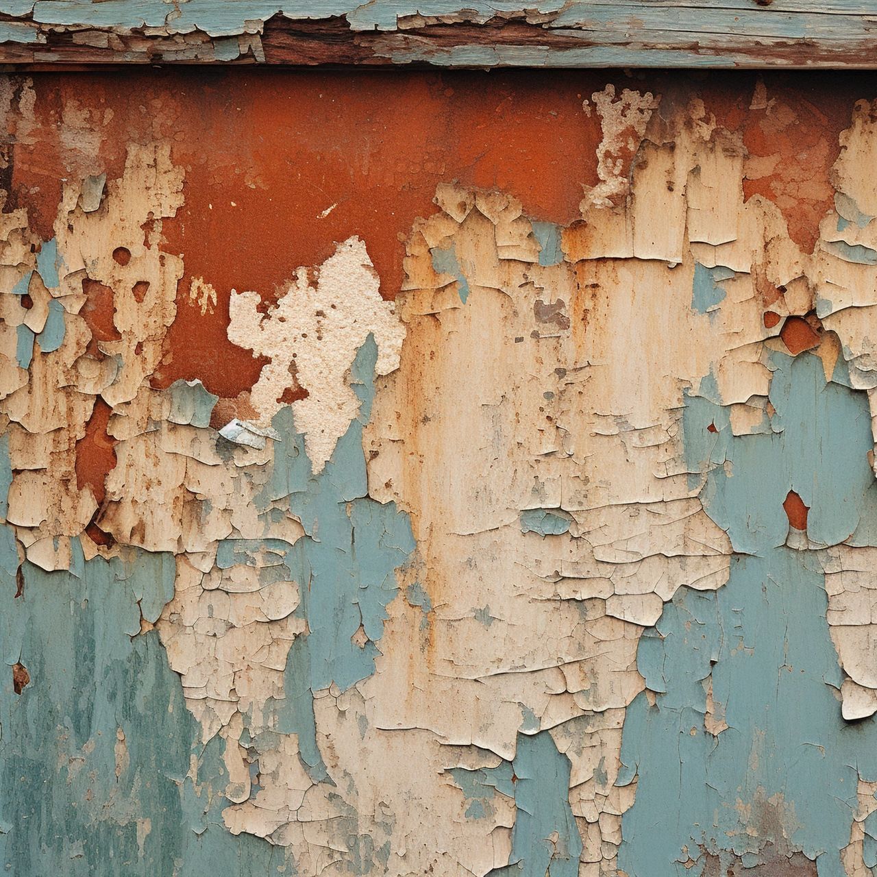 A close up of peeling paint on a wall