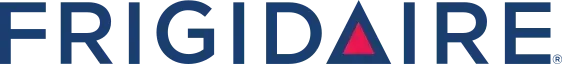 Frigidaire logo: blue text with a red triangle.