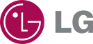 LG logo: stylized red face and