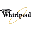 Whirlpool logo: black wordmark, yellow oval, and swirling black design element on a white background.