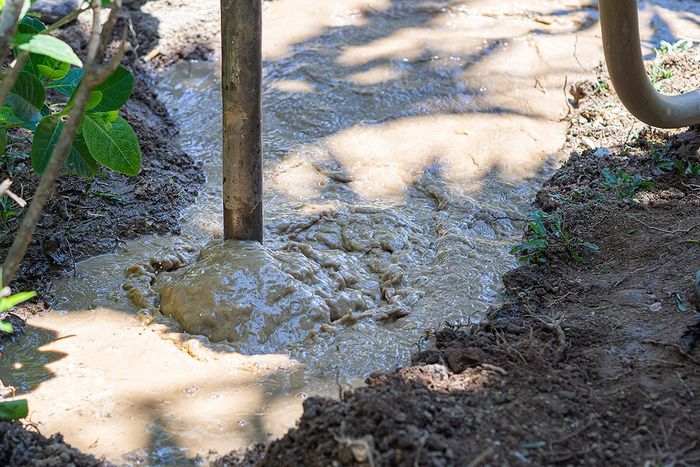 a mud water with metal pipe