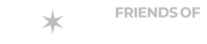 Gray star icon beside faint “FRIENDS OF” text on a white background