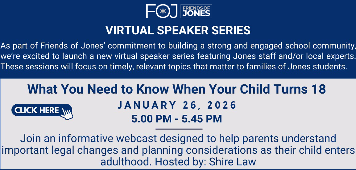 Virtual speaker series flyer about kids 18–36 months, Jan. 26, 2026, 5:00–5:45 PM, with click-here badge